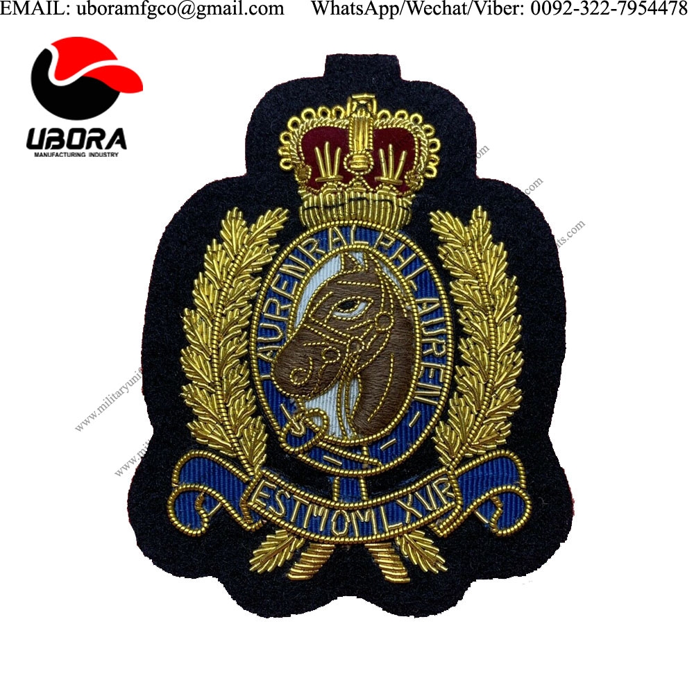 HandMade Embroider Badge(Badge) Hand Embroidered Bullion And Wire Badge RLU badges, Blazer patches, 